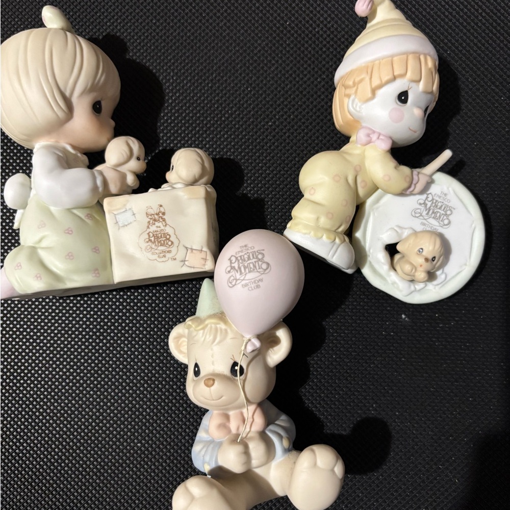 Birthday Club Precious Moments Pastel Figurine Trio